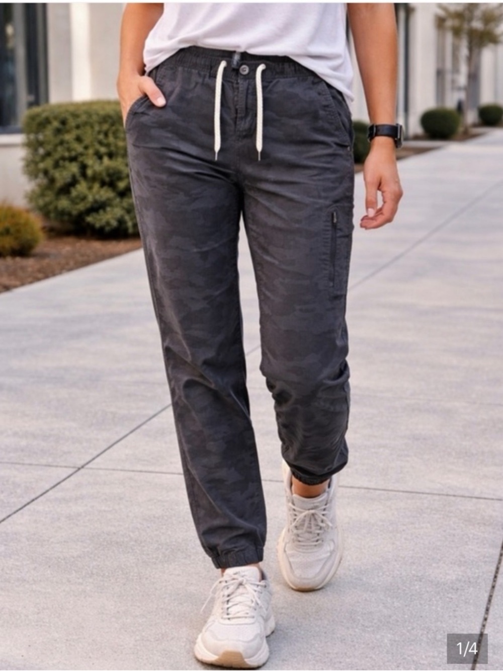 Vuori rip stop‎ pants in black camo.